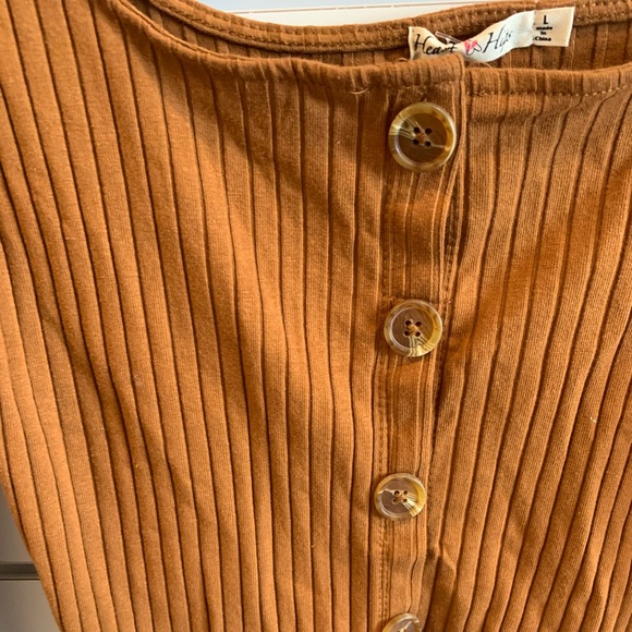 Brown ribbed long sleeve top - Picture 5 of 11